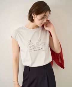 ROPE' / ロペ Tシャツ | 【YUKO SAEKI for ROPE’・コラボレーション】フレンチスリーブプリントTシャツ/イージーケア