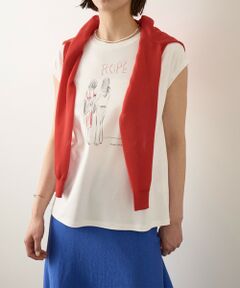 ROPE' / ロペ Tシャツ | 【YUKO SAEKI for ROPE’・コラボレーション】フレンチスリーブプリントTシャツ/イージーケア