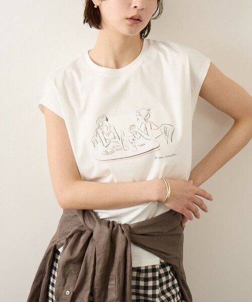 ROPE' / ロペ Tシャツ | 【YUKO SAEKI for ROPE’・コラボレーション】フレンチスリーブプリントTシャツ/イージーケア | 詳細17