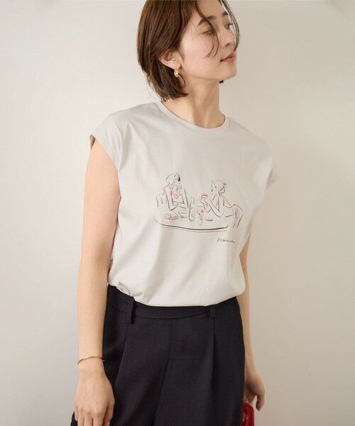 ROPE' / ロペ Tシャツ | 【YUKO SAEKI for ROPE’・コラボレーション】フレンチスリーブプリントTシャツ/イージーケア | 詳細20