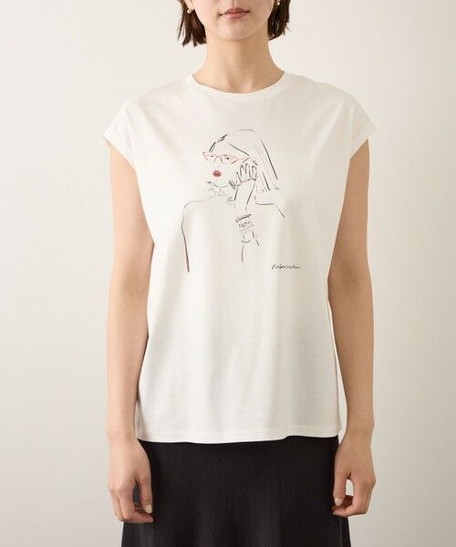 ROPE' / ロペ Tシャツ | 【YUKO SAEKI for ROPE’・コラボレーション】フレンチスリーブプリントTシャツ/イージーケア | 詳細21
