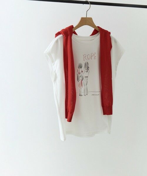 ROPE' / ロペ Tシャツ | 【YUKO SAEKI for ROPE’・コラボレーション】フレンチスリーブプリントTシャツ/イージーケア | 詳細3