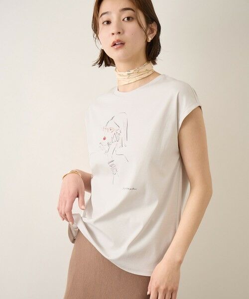 ROPE' / ロペ Tシャツ | 【YUKO SAEKI for ROPE’・コラボレーション】フレンチスリーブプリントTシャツ/イージーケア | 詳細9