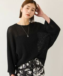 ROPE' / ロペ ニット・セーター | リネン混 透かし編みドルマンプルオーバー
