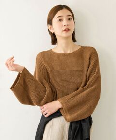 ROPE' / ロペ ニット・セーター | リネン混 透かし編みドルマンプルオーバー