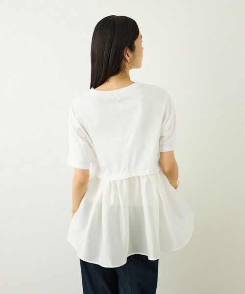 ROPE' / ロペ Tシャツ | カットオーガンジー ドッキングペプラムカットソー/接触冷感・汗ジミ防止加工・吸水速乾・イージーケア | 詳細11
