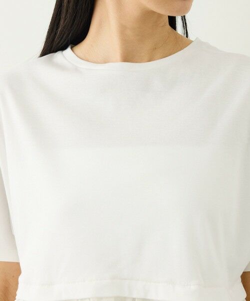 ROPE' / ロペ Tシャツ | カットオーガンジー ドッキングペプラムカットソー/接触冷感・汗ジミ防止加工・吸水速乾・イージーケア | 詳細16