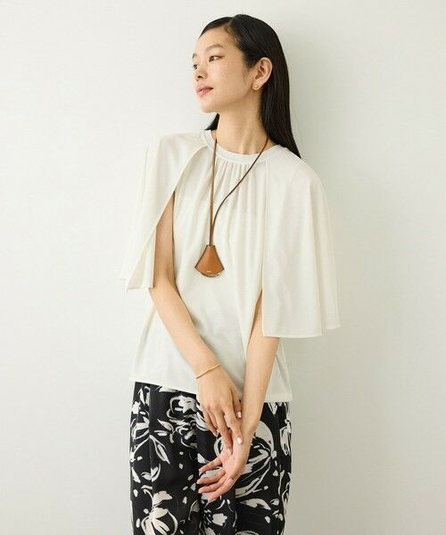ROPE' / ロペ Tシャツ | ケープスリーブリンキングカットブラウス/UVカット・接触冷感・通気性・吸水速乾・イージーケア | 詳細1