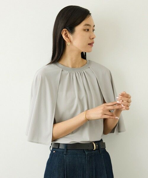 ROPE' / ロペ Tシャツ | ケープスリーブリンキングカットブラウス/UVカット・接触冷感・通気性・吸水速乾・イージーケア | 詳細12