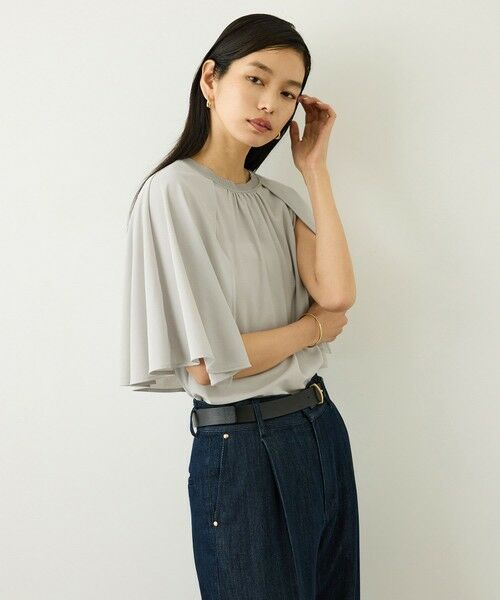 ROPE' / ロペ Tシャツ | ケープスリーブリンキングカットブラウス/UVカット・接触冷感・通気性・吸水速乾・イージーケア | 詳細5