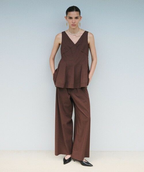 ROPE' / ロペ シャツ・ブラウス | 【一部店舗限定】【REALM（レルム）】V-NECK PEPLUM BLOUSE｜セットアップブラウス　26SS | 詳細1