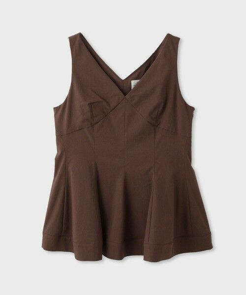 ROPE' / ロペ シャツ・ブラウス | 【一部店舗限定】【REALM（レルム）】V-NECK PEPLUM BLOUSE｜セットアップブラウス　26SS（ブラウン(20)）