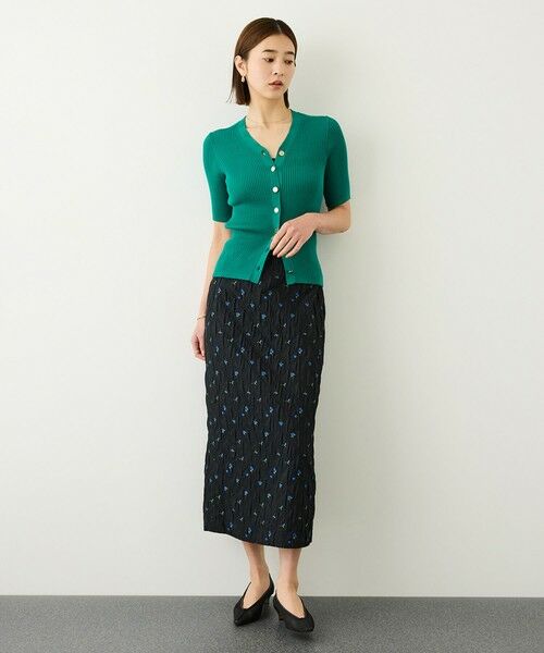 ROPE' / ロペ ミニ・ひざ丈スカート | ジャガードタイトスカート/セットアップ対応・イージーケア | 詳細1