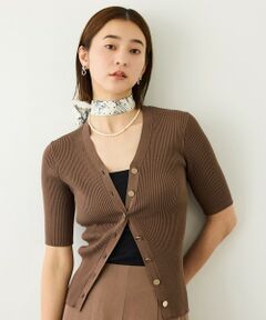 ROPE' / ロペ ニット・セーター | チョーカー付きVネックリブカーディガン/イージーケア
