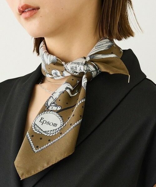 ROPE' / ロペ バンダナ・スカーフ | ROPE' リバイバルシルクスカーフ/Sサイズ・26AW（カーキー(36)）