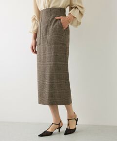 ROPE' / ロペ ミニ・ひざ丈スカート | [美人スカート]ポケット付きラメタイトスカート(千鳥格子・グレンチェック柄)/26SAW