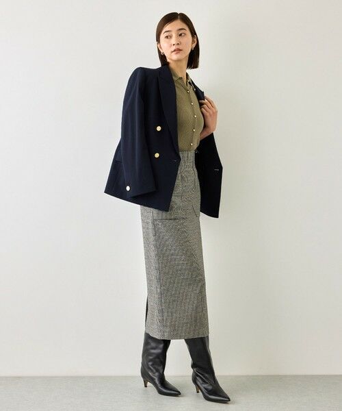 ROPE' / ロペ ミニ・ひざ丈スカート | [美人スカート]ポケット付きラメタイトスカート(千鳥格子・グレンチェック柄)/26SAW | 詳細30