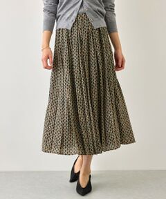 ROPE' / ロペ ミニ・ひざ丈スカート | 【DEVEAUX(デヴォー)】幾何学パターンプリントプリーツスカート/セットアップ対応・イージーケア