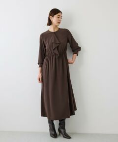 ROPE' / ロペ ロング・マキシ丈ワンピース | トリアセテートドレープフリルワンピース/防シワ・イージーケア