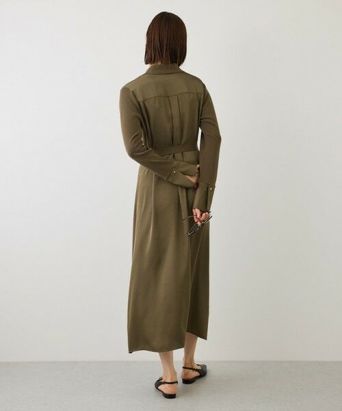 ROPE' / ロペ ロング・マキシ丈ワンピース | 【J'aDoRe・一部店舗限定サイズ】サテンコンビオープンカラーニットワンピース/イージーケア | 詳細7