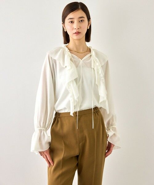 ROPE' / ロペ シャツ・ブラウス | 【J'aDoRe・一部店舗限定サイズ】取り外し可能 2WAYラッフルフリルブラウス/イージーケア | 詳細4
