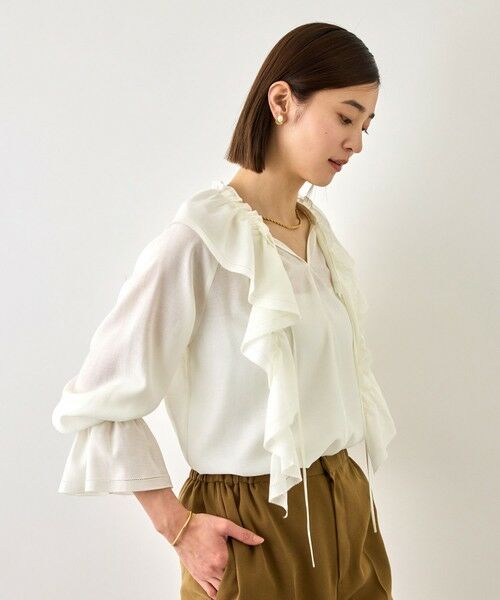 ROPE' / ロペ シャツ・ブラウス | 【J'aDoRe・一部店舗限定サイズ】取り外し可能 2WAYラッフルフリルブラウス/イージーケア | 詳細5