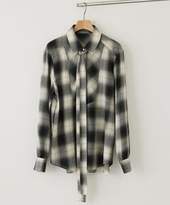ROPE' / ロペ シャツ・ブラウス | 【J'aDoRe・一部店舗限定サイズ】ボウタイ付き(取り外し可能 )シアーチェックシャツブラウス/イージーケア