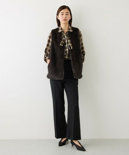 ROPE' / ロペ シャツ・ブラウス | 【J'aDoRe・一部店舗限定サイズ】ボウタイ付き(取り外し可能 )シアーチェックシャツブラウス/イージーケア | 詳細5