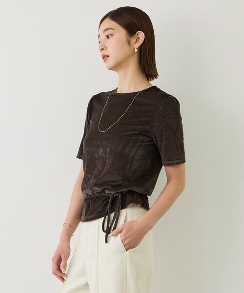 ROPE' / ロペ Tシャツ | 【J'aDoRe・一部店舗限定サイズ】チョーカーコード付きシアーベロアTシャツ/イージーケア | 詳細14