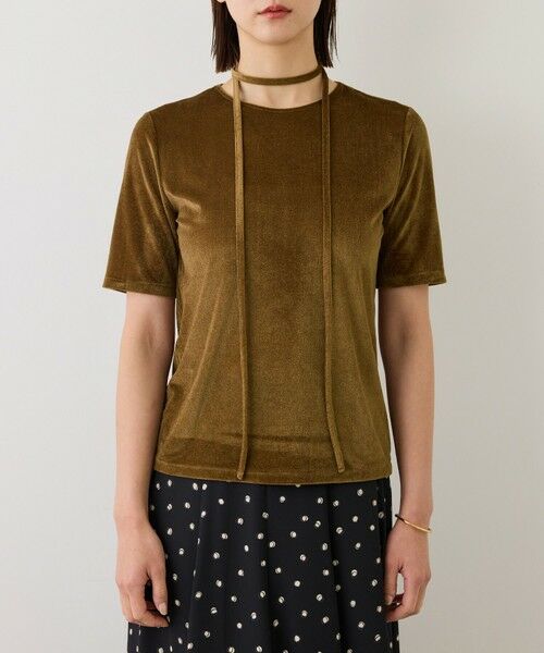 ROPE' / ロペ Tシャツ | 【J'aDoRe・一部店舗限定サイズ】チョーカーコード付きシアーベロアTシャツ/イージーケア | 詳細17