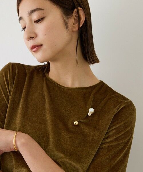 ROPE' / ロペ Tシャツ | 【J'aDoRe・一部店舗限定サイズ】チョーカーコード付きシアーベロアTシャツ/イージーケア | 詳細2