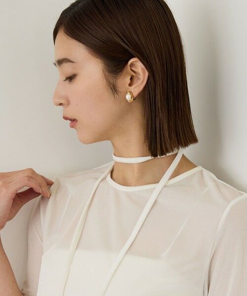 ROPE' / ロペ Tシャツ | 【J'aDoRe・一部店舗限定サイズ】チョーカーコード付きシアーベロアTシャツ/イージーケア | 詳細4