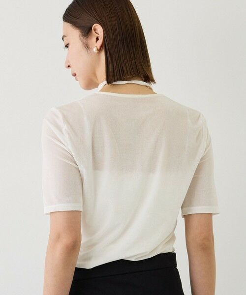 ROPE' / ロペ Tシャツ | 【J'aDoRe・一部店舗限定サイズ】チョーカーコード付きシアーベロアTシャツ/イージーケア | 詳細5