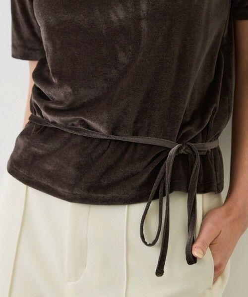 ROPE' / ロペ Tシャツ | 【J'aDoRe・一部店舗限定サイズ】チョーカーコード付きシアーベロアTシャツ/イージーケア | 詳細6