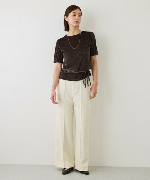 ROPE' / ロペ Tシャツ | 【J'aDoRe・一部店舗限定サイズ】チョーカーコード付きシアーベロアTシャツ/イージーケア | 詳細7