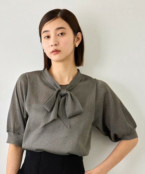 ROPE' / ロペ ニット・セーター | 【J'aDoRe・一部店舗限定サイズ】シアーラメボウタイニット/イージーケア（チャコール(06)）