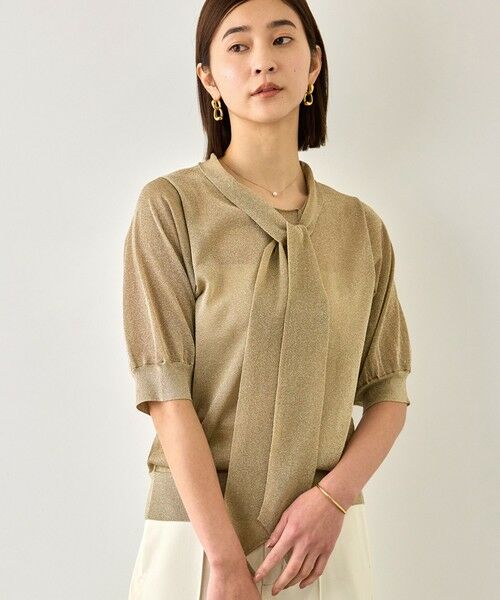 ROPE' / ロペ ニット・セーター | 【J'aDoRe・一部店舗限定サイズ】シアーラメボウタイニット/イージーケア（ベージュ(27)）
