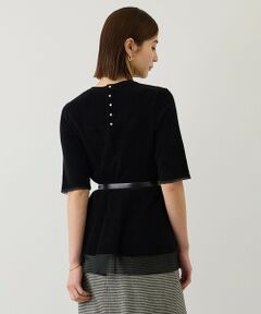 ROPE' / ロペ ニット・セーター | 【J'aDoRe・一部店舗限定サイズ】バックパール釦モールペプラムプルオーバー/イージーケア