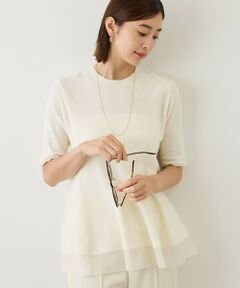 ROPE' / ロペ ニット・セーター | 【J'aDoRe・一部店舗限定サイズ】バックパール釦モールペプラムプルオーバー/イージーケア