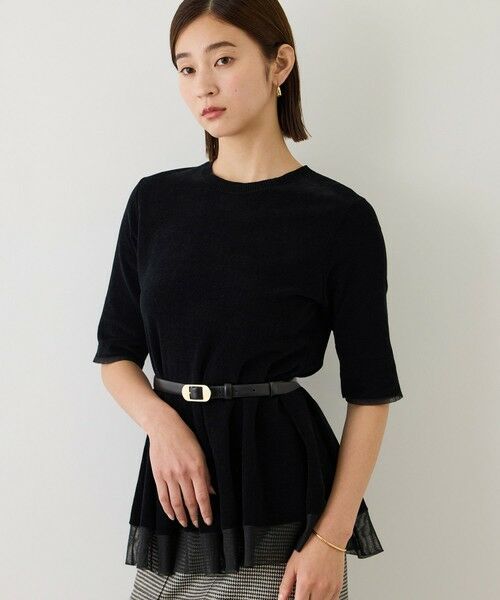 ROPE' / ロペ ニット・セーター | 【J'aDoRe・一部店舗限定サイズ】バックパール釦モールペプラムプルオーバー/イージーケア | 詳細1
