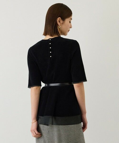 ROPE' / ロペ ニット・セーター | 【J'aDoRe・一部店舗限定サイズ】バックパール釦モールペプラムプルオーバー/イージーケア（ブラック(01)）