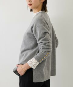 ROPE' / ロペ ニット・セーター | 【J'aDoRe・一部店舗限定サイズ】カシミヤブレンドスリーブ釦サイドスリットニット/一部WEB限定カラー・イージーケア