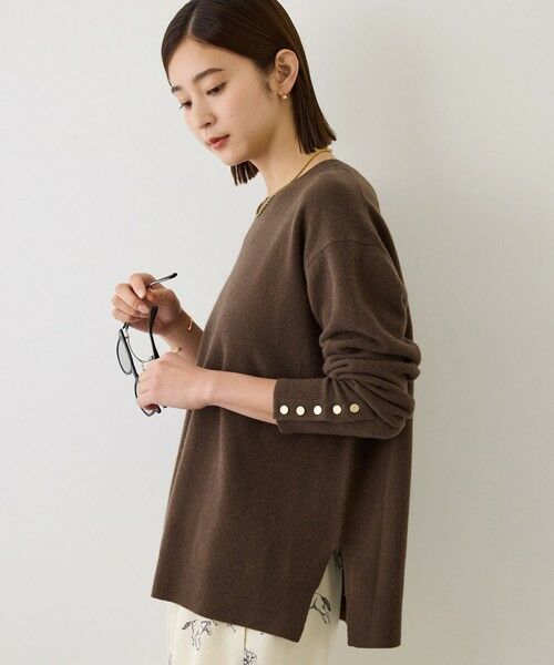 ROPE' / ロペ ニット・セーター | 【J'aDoRe・一部店舗限定サイズ】カシミヤブレンドスリーブ釦サイドスリットニット/一部WEB限定カラー・イージーケア | 詳細16