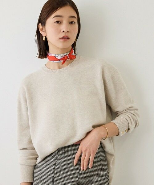 ROPE' / ロペ ニット・セーター | 【J'aDoRe・一部店舗限定サイズ】カシミヤブレンドスリーブ釦サイドスリットニット/一部WEB限定カラー・イージーケア | 詳細2