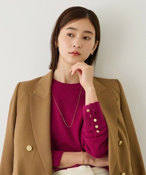ROPE' / ロペ ニット・セーター | 【J'aDoRe・一部店舗限定サイズ】カシミヤブレンドスリーブ釦サイドスリットニット/一部WEB限定カラー・イージーケア | 詳細5