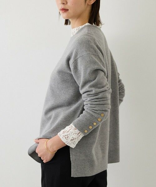 ROPE' / ロペ ニット・セーター | 【J'aDoRe・一部店舗限定サイズ】カシミヤブレンドスリーブ釦サイドスリットニット/一部WEB限定カラー・イージーケア（グレー(07)）