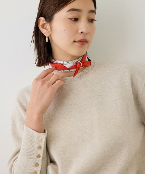 ROPE' / ロペ ニット・セーター | 【J'aDoRe・一部店舗限定サイズ】カシミヤブレンドスリーブ釦サイドスリットニット/一部WEB限定カラー・イージーケア（ベージュ系(28)）