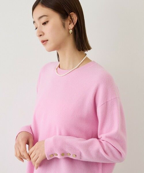 ROPE' / ロペ ニット・セーター | 【J'aDoRe・一部店舗限定サイズ】カシミヤブレンドスリーブ釦サイドスリットニット/一部WEB限定カラー・イージーケア（ピンク(63)）