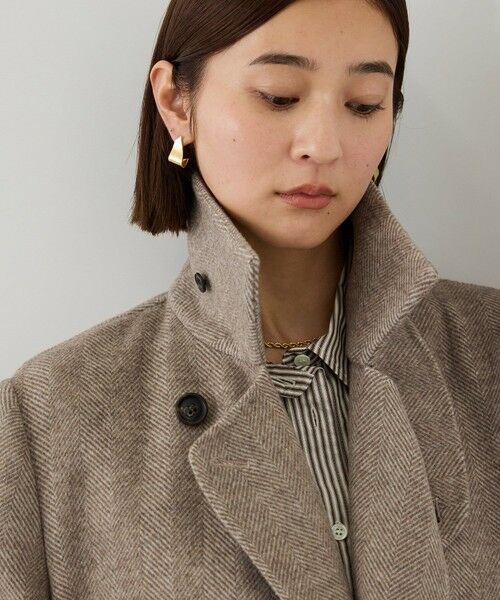 ROPE' / ロペ ピーコート | カシミヤ混リバーヘリンボーンダブルPコート(ロング丈) | 詳細8