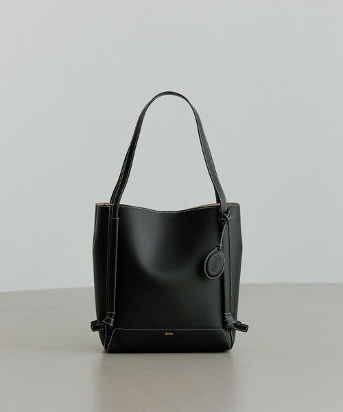 ROPE' / ロペ トートバッグ | 【E'POR】KNOT BAG Medium/A4対応・通勤・撥水・軽量・26AW新型（ブラック(01)）